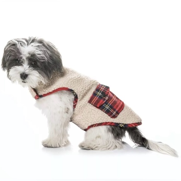 FRIENDS FOREVER Dog Vest/Jacket/Coat Sherpa & Plaid, Soft Reversible
#0919092 - Picture 1 of 16